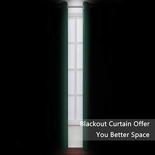 Dark Green Blackout Curtains (Green / 52"W x 84"L (Pack of 2))