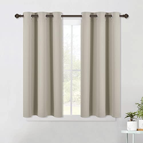 Modern Blackout Curtains Noise Reducing (Natural / 42"W x 45"L (Pack of 2))