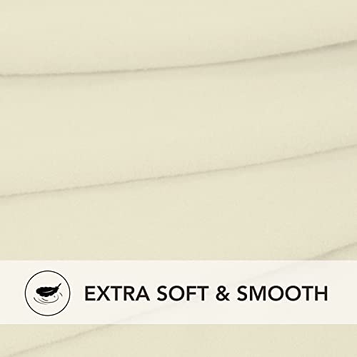 Stretch Loveseat Covers Fleece Couch Covers for Sofa Ivory (Medium Loveseat / Ivory)