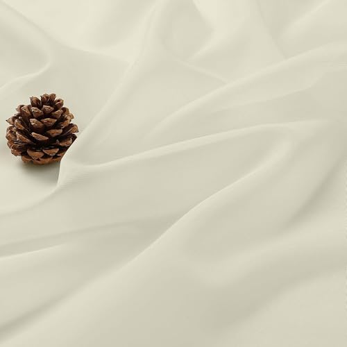 Cream Sheer Curtains 96 Inch Long 2 Panels for Living Room 59" Wide (Cream / 59"W x 96"L (Pack of 2))