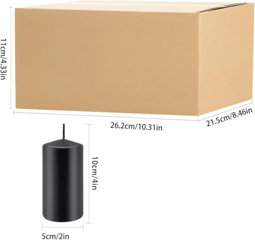 2"x4" High Black Pillar Candles (Black-2"x4" 20)