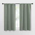 Window Curtains Blackout Drapes (Greyish Green / 29"W x 50"L (Pack of 2))