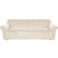 Stretch Sofa Covers Large Couch Covers Sofa Slipcovers Furniture Protector Soft with Non Slip Elastic Bottom (Ivory / XL Sofa)