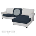Stretch 3 Pieces Couch Cushion Covers for Sectional Sofa L Shape (2 Seater + 1 Chaise / Dark Blue)