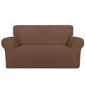 Stretch Loveseat Covers Fleece Couch Covers for Sofa Brown (Medium Loveseat / Brown)