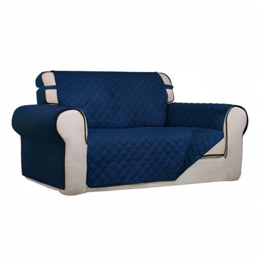 Reversible Quilted Sofa Cover (Medium / Navy/Navy)