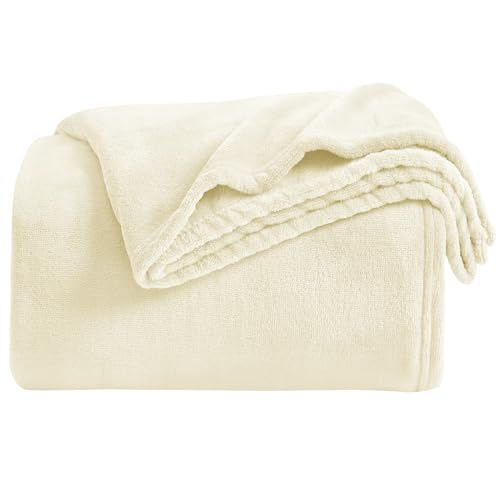 Cream Fleece Blanket Twin Size (Cream / Twin(60"x80"))