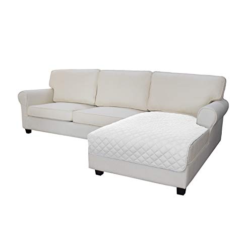 Sectional Couch Covers for Dogs L Shape Sofa Cover Reversible Sofa Slipcover Chaise Lounge Cover Furniture Protector Cover for Pets Dog Cat (42" x 68" / White/White)