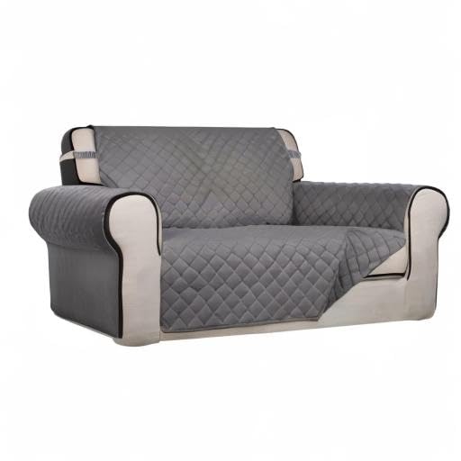 Reversible Quilted Sofa Cover (Medium / Gray/Gray)