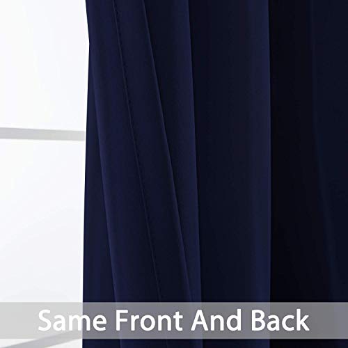 Room Darkening Curtains 52x108 inch Length Navy Blue (Navy Blue / 52"W x 108"L (Pack of 2))