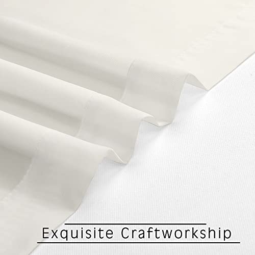 Short Sheer Curtains 24 Inches Long 2 Panels for Bathroom Window (Ivory / 42"W x 24"L (Pack of 2))