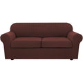 3 Piece Stretch Sofa Covers for 2 Cushion Sofa Couch Covers for Living Room Sofa (Medium-XL / Burnt Brick)