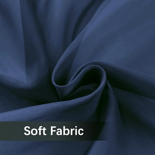 Sheer Voile Window Treatment Rod Pocket Curtain Panels for Kitchen Bedroom Living Room Drapes Sunlight Filtering Privacy Semi Home Decor Assorted Colors Sizes (Navy / 52"W x 90"L (Pack of 2))
