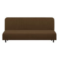 Stretch Futon Cover Armless Bed Slipcover (Brown / Futon)