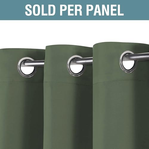 Blackout Curtain for Living Room Thermal Insulated Window Treatment Curtain Extra Long 84 inch Length Energy Saving Solid Grommet Top Blackout Drape (52"W x 84"L (Pack of 1) / Bronze Green)