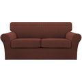 3 Piece Sofa Covers for 2 Cushion Couch Sofa Slipcover Soft Couch Cover for Dogs (Sofa (2 Cushion) / Burnt Brick)