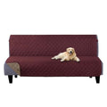 Futon Sofa Covers 68''Armless Couch Cover (Burgundy/Tan / 68''futon)