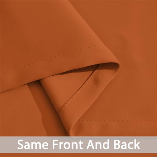 Room Darkening Curtains 52x72 inch Length Orange (Orange / 52"W x 72"L (Pack of 2))