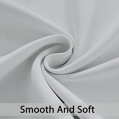 72 Inch Length 100% Blackout Curtains for Bedroom (Greyish White / 38"W x 72"L (Pack of 2))