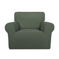 Stretch Chair Covers Fleece Couch Covers for Sofa Grayish Green (Small Chair / Grayish Green)