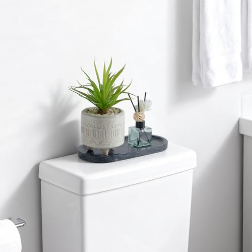 Natural Marble Vanity Tray (Black Gray / 9.8" x 4.7" x 0.7")