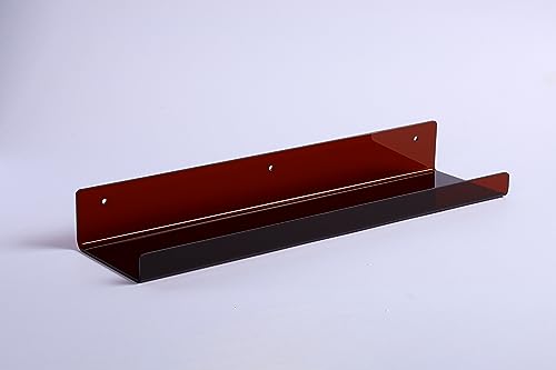 4 Pcs 15" Acrylic Shelves for Wall Decor and Display (Brown)