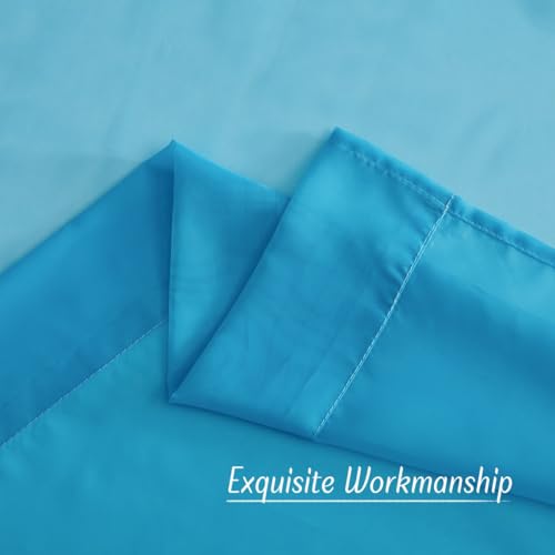Sheer Window Curtains Sweep to Floor (Teal / 54"W x 108"L (Pack of 2))