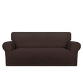 Super Stretch Sofa Slipcover (Medium-XL Oversized Loveseat / Chocolate)