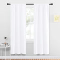 White Curtains 50% Blackout White Curtain Set (Pure White / 34"W x 72"L (Pack of 2))