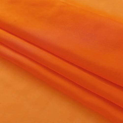 Orange Sheer Curtains 4 Panels Rod Pocket Semi (Orange / 52"W x 63"L (Pack of 4))