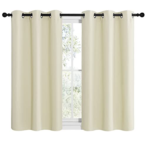 Room Darkening Curtain Panels for Living Room (Beige / 42"W x 40"L (Pack of 2))