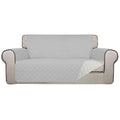 Reversible Quilted Couch Covers for Dogs Loveseat Sofa Cover 54" (Medium-XL / Light Gray/Ivory)