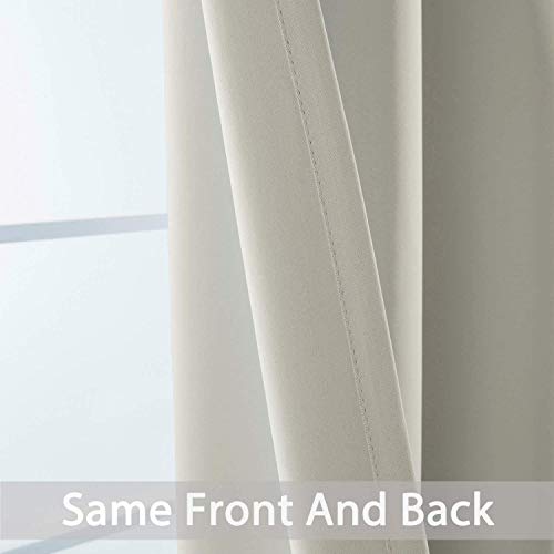Room Darkening Curtains 52x108 inch Length Light Beige (Light Beige / 52"W x 108"L (Pack of 2))