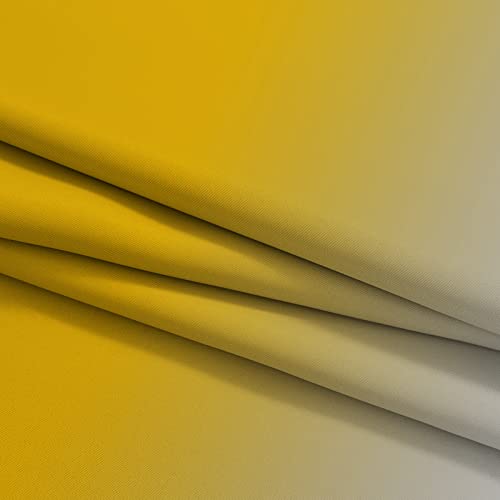 Ombre Curtains Yellow and Greyish White for Living Room (52"W x 63"L (Pack of 2) / Yellow)