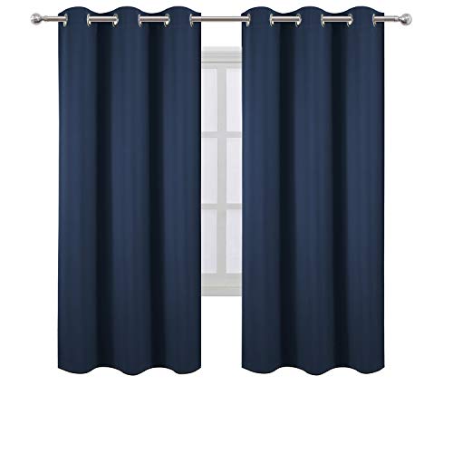 Navy Blue Thermal Blackout Curtains (Navy / 42"W x 72"L (Pack of 2))