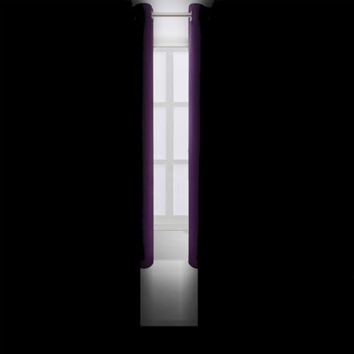 Blackout Curtains 66 x 72 Inch Long Purple Curtains Set of 2 Panels Room Darkening Curtains for Bedroom and Living Room (Purple / 66"W x 72"L (Pack of 2))