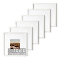 Solid Oak Wood 10”x10” Picture Frames Matted to 5”x5” Set of 6 (Set of 06 / White Oak / 10x10 in)