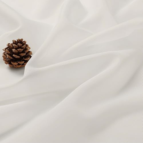 Ivory Sheer Curtains 72 Inches Long 2 Panels Set (Ivory / 59"W x 72"L (Pack of 2))