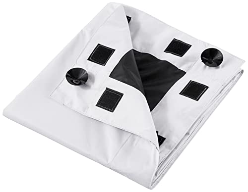 Portable Room Darkening Light Blocking Blackout Curtain Shade with Suction Cups (White / 1-Pack)