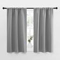 Short Room Darkening Curtains for Kitchen (Silver Grey / 34"W x 45"L (Pack of 2))