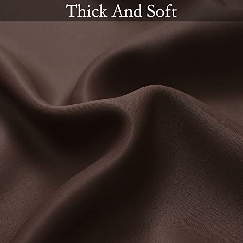 Ombre Gradient Brown White to Gray Curtains for Bedroom (52"W x 63"L (Pack of 2) / Brown and White)