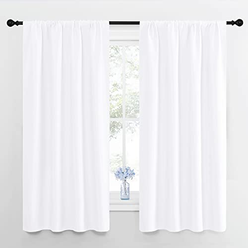 Bedroom Curtains (Pure White / 42"W x 63"L (Pack of 2))