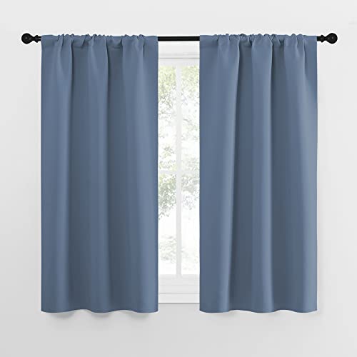 Kitchen Curtains (Stone Blue / 34"W x 54"L (Pack of 2))