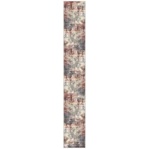 Abstract Runner Rug 3x20 Ft Extra Long Washable Runners for Hallways (Red/Multi / 3' x 20' (Rectangular))
