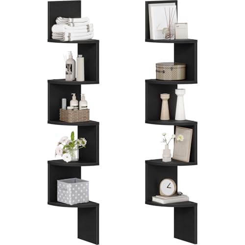 Corner Shelf Wall (Black / 49.2 Inches)
