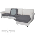 Stretch 4 Pieces Couch Cushion Covers for Sectional Sofa L Shape (3 Seater + 1 Chaise / Grey)