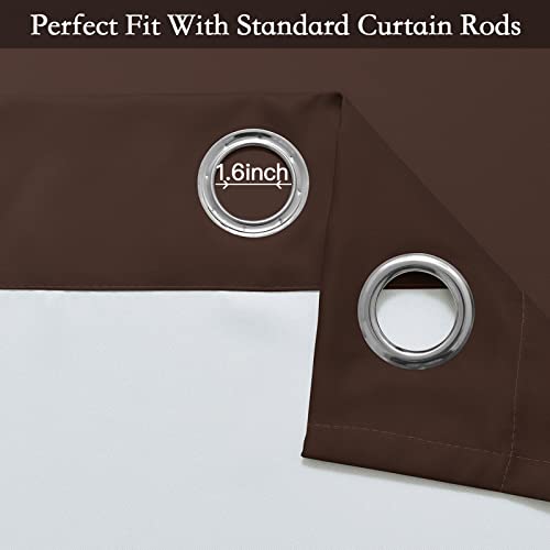Ombre Brown to Grey White Curtains for Living Room 52Wx63L (52"W x 63"L (Pack of 2) / Brown)