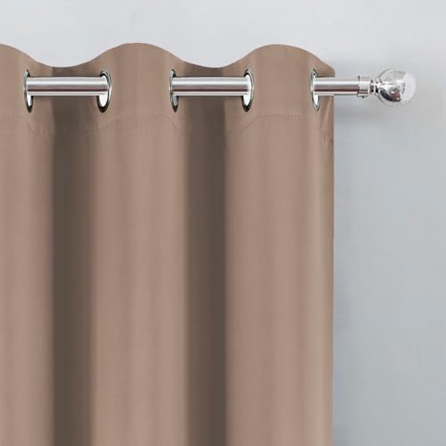 Blackout Curtains 52 x 120 Inch Long Cappuccino Curtains Set of 2 Panels Room Darkening Curtains for Bedroom and Living Room (Cappuccino / 52"W x 120"L (Pack of 2))