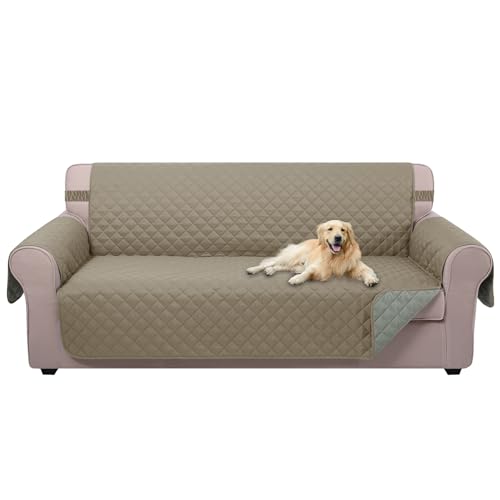 4 Seater Sofa Cover 91''Large Couch Cover (Khaki/Light Grey / 91''sofa Xxl - Xxl Large)