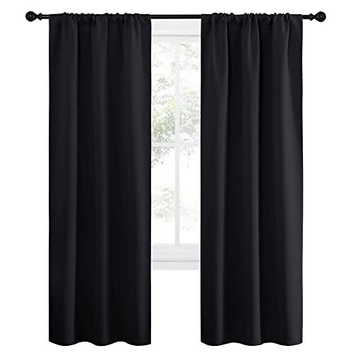 Halloween Black Out Curtain Panels for Kitchen (Black / 34"W x 72"L (Pack of 2))